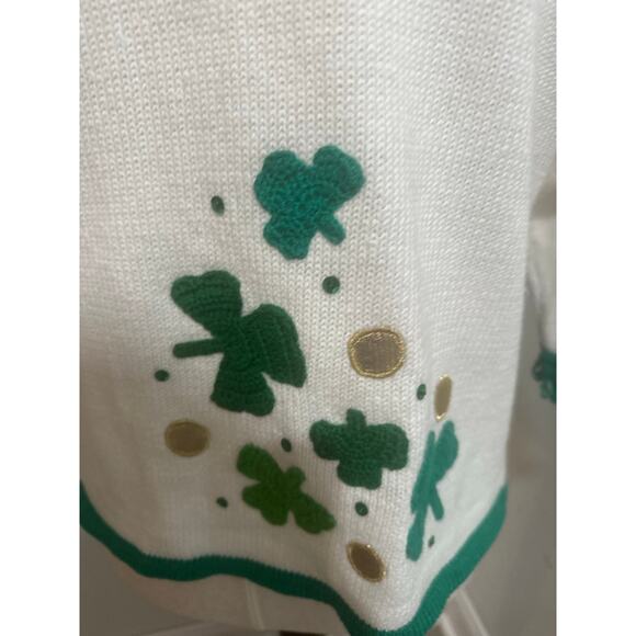 Vintage Phillip Jane Gordon Saint Patrick’s Day Holiday Sweater Shamrocks Size S - Picture 2 of 11